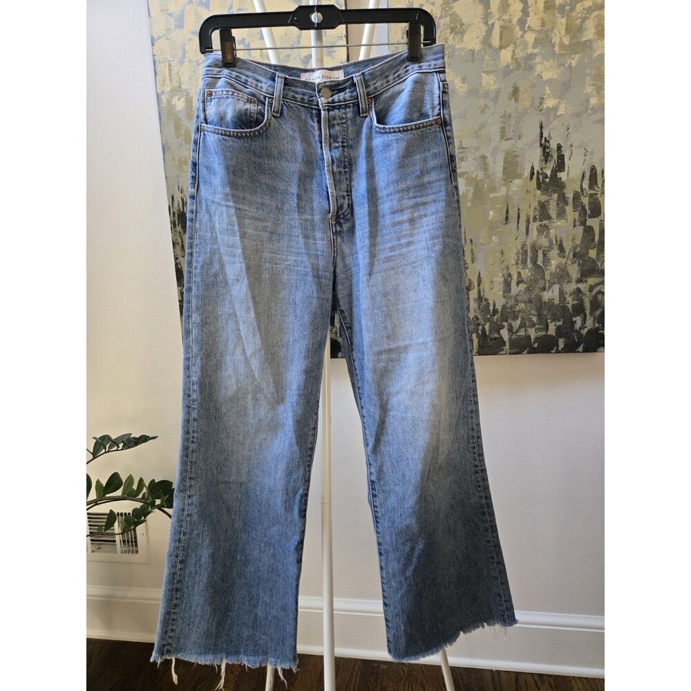Denim Forum High Rise Jeans in Sky Blue